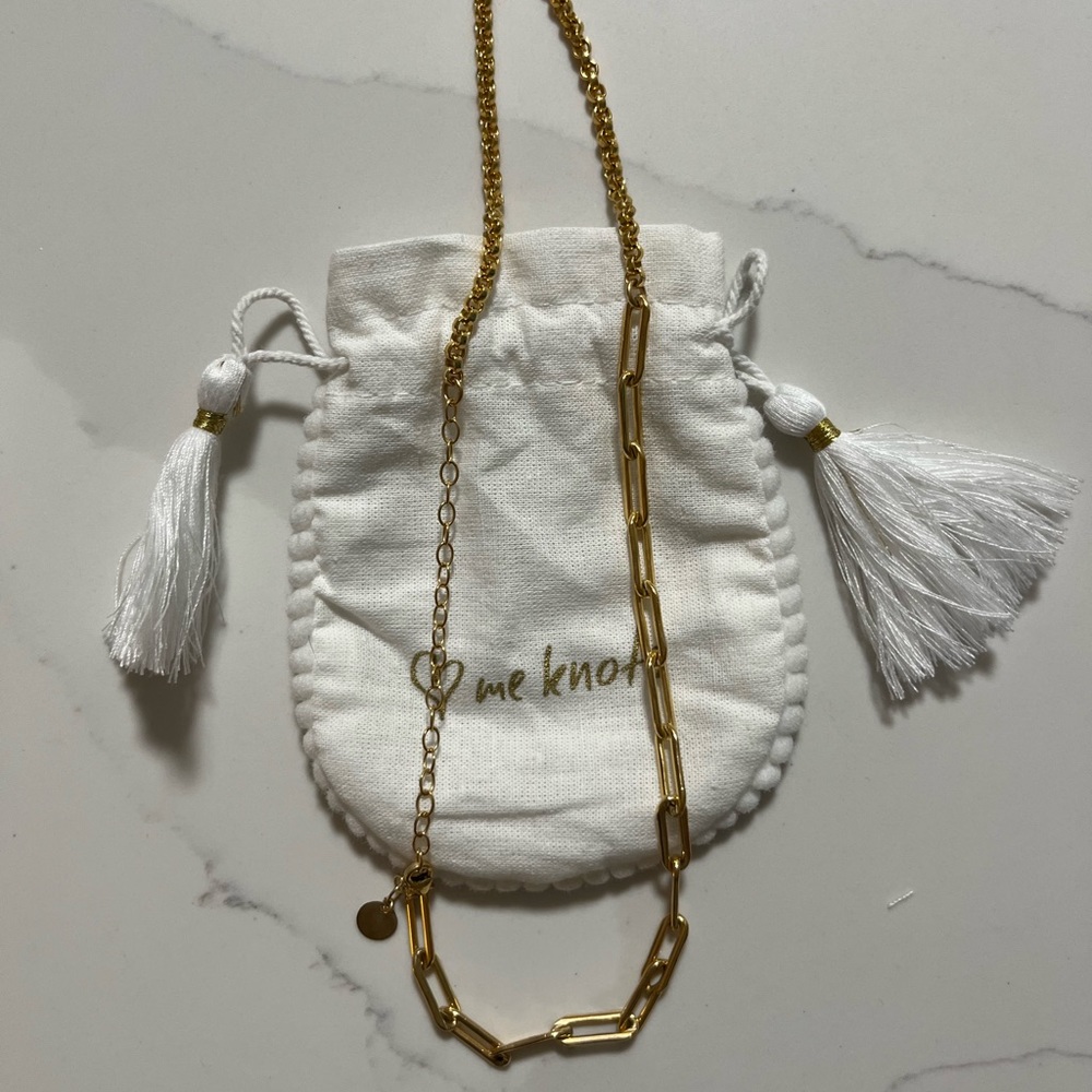 Love me knit Hawaii gold link hybrid necklace